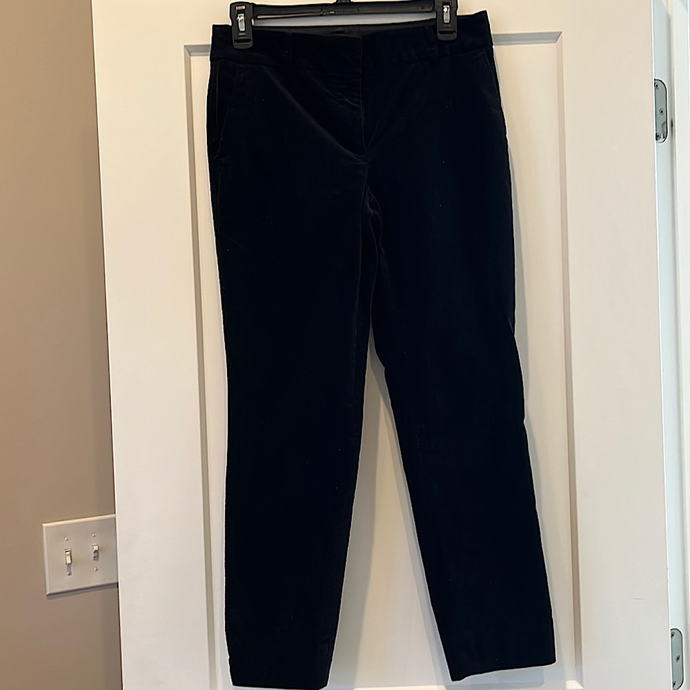 Talbots black velveteen pants, size 2 petite.